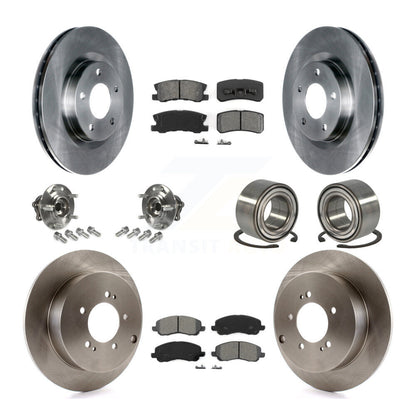 Hub Bearing Disc Brake Rotor Pads Front Rear Kit (10Pc) For Mitsubishi Outlander
