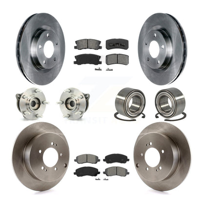 Hub Bearing Disc Brake Rotor Pads Front Rear Kit (10Pc) For Mitsubishi Outlander