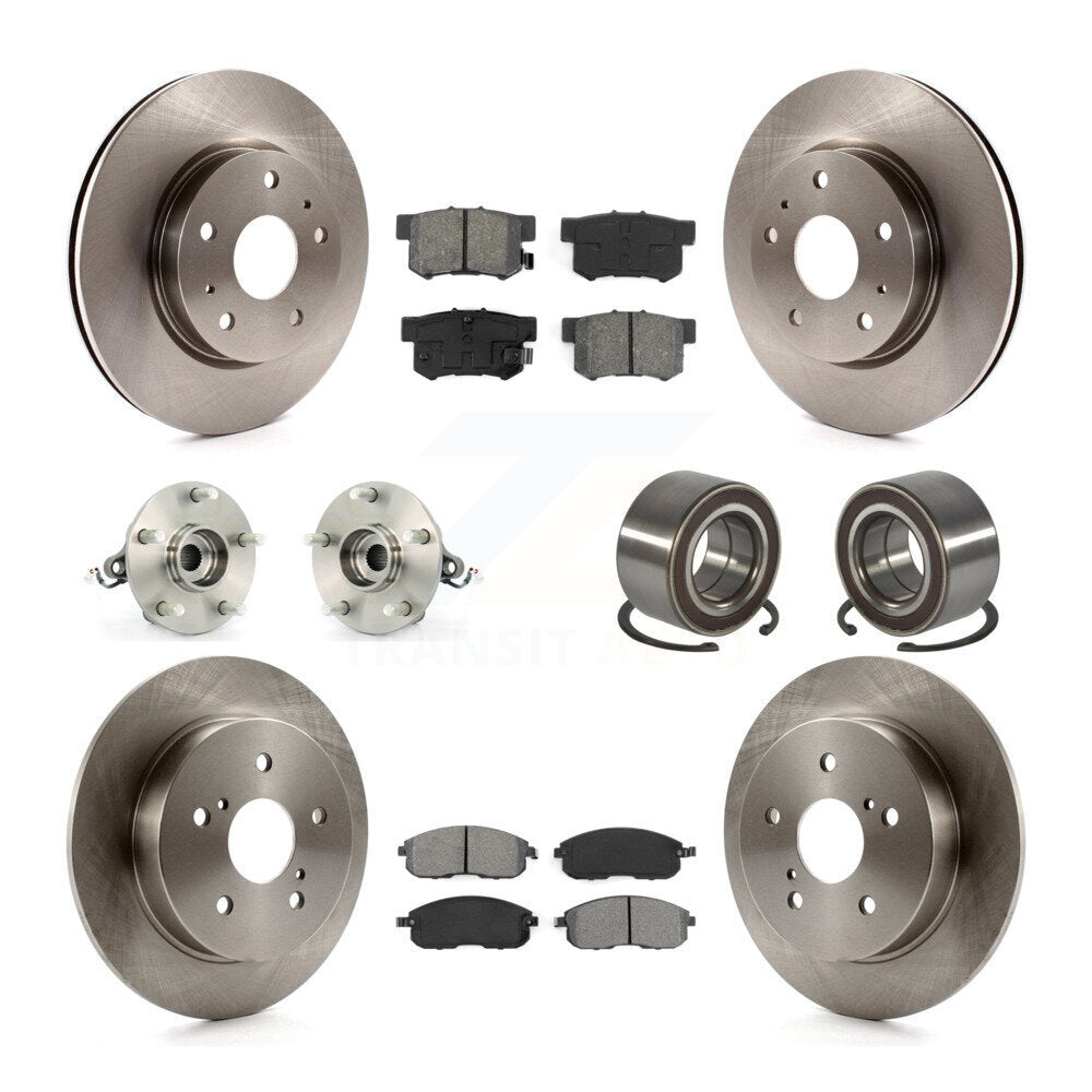 Hub Bearing Brake Rotor & Pad Front Rear Kit (10Pc) For 2007-2013 Suzuki SX4 AWD