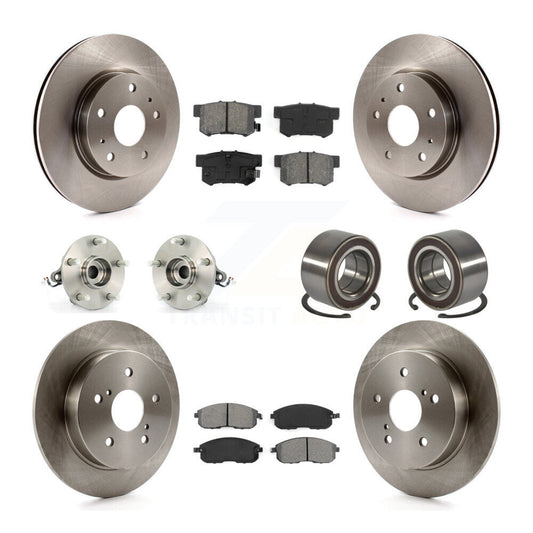Hub Bearing Brake Rotor & Pad Front Rear Kit (10Pc) For 2007-2013 Suzuki SX4 AWD
