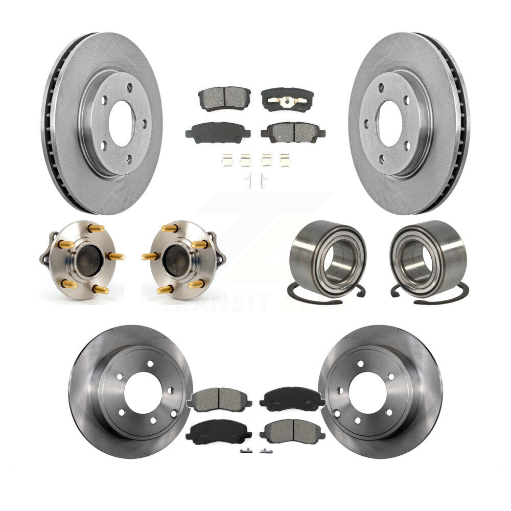 Hub Bearing Disc Brake Rotor And Pad Front Rear Kit (10Pc) For Mitsubishi Lancer