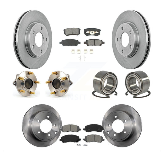 Hub Bearing Disc Brake Rotor And Pad Front Rear Kit (10Pc) For Mitsubishi Lancer