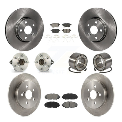 Hub Bearing Brake Rotor Pad Front Rear Kit (10Pc) For Toyota Corolla Matrix Vibe
