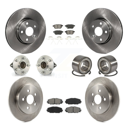 Hub Bearing Brake Rotor Pad Front Rear Kit (10Pc) For Toyota Corolla Matrix Vibe