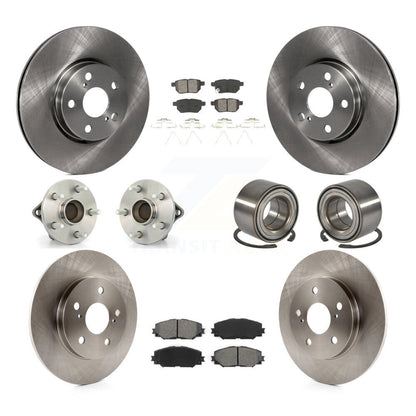 Hub Bearings Disc Brake Rotors And Pads Front Rear Kit (10Pc) For Toyota Matrix