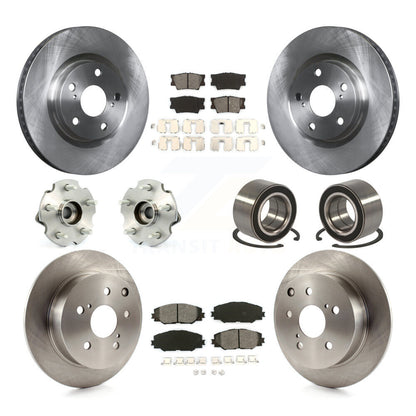 Hub Bearing Brake Rotor Pad Front Rear Kit (10Pc) For Toyota Matrix Pontiac Vibe