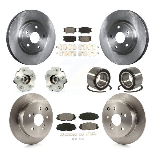 Hub Bearing Brake Rotor Pad Front Rear Kit (10Pc) For Toyota Matrix Pontiac Vibe