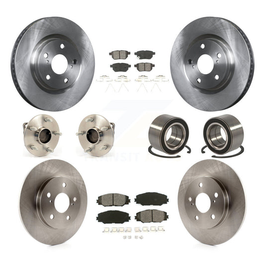Hub Bearings Disc Brake Rotors And Pads Front Rear Kit (10Pc) For Toyota Matrix