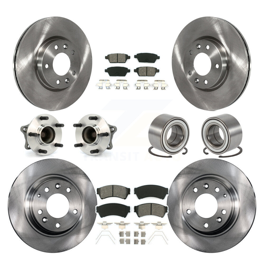 Hub Bearing Brake Rotor And Pad Front Rear Kit (10Pc) For 2009-2013 Mazda 6 3.7L