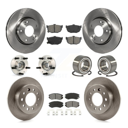Hub Bearing Disc Brake Rotors And Pads Front Rear Kit (10Pc) For Hyundai Tiburon