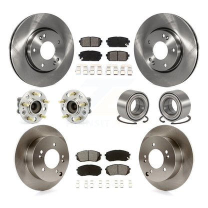 Hub Bearing Disc Brake Rotor & Pad Front Rear Kit (10Pc) For 2010-2012 Kia Rondo