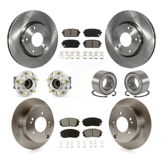 Hub Bearing Disc Brake Rotor & Pad Front Rear Kit (10Pc) For 2010-2012 Kia Rondo