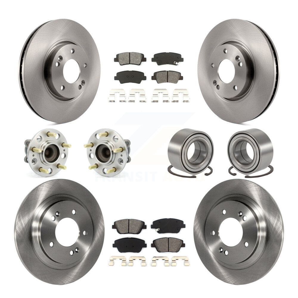 Hub Bearing Brake Rotor Pads Front Rear Kit (10Pc) For 2013-2015 Kia Optima 2.4L