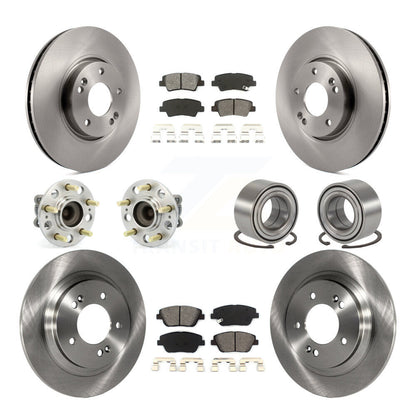 Hub Bearing Brake Rotor Pads Front Rear Kit (10Pc) For 2013-2015 Kia Optima 2.4L