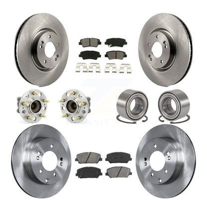 Hub Bearing Disc Brake Rotors And Pads Front Rear Kit (10Pc) For Kia Optima 2.0L