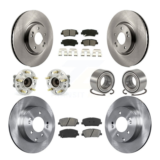 Hub Bearing Disc Brake Rotors And Pads Front Rear Kit (10Pc) For Kia Optima 2.0L