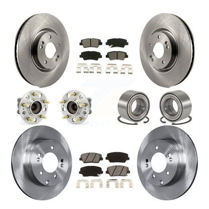Hub Bearings Disc Brake Rotors And Pads Front Rear Kit (10Pc) For Hyundai Azera