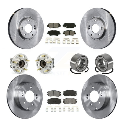 Hub Bearing Disc Brake Rotor & Pads Front Rear Kit (10Pc) For 2011 Hyundai Azera