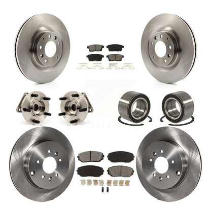 Hub Bearing Brake Rotor & Pad Front Rear Kit (10Pc) For 2007-2015 Mazda CX-9 AWD