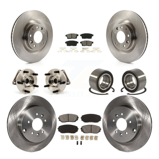 Hub Bearing Brake Rotor & Pad Front Rear Kit (10Pc) For 2007-2015 Mazda CX-9 AWD