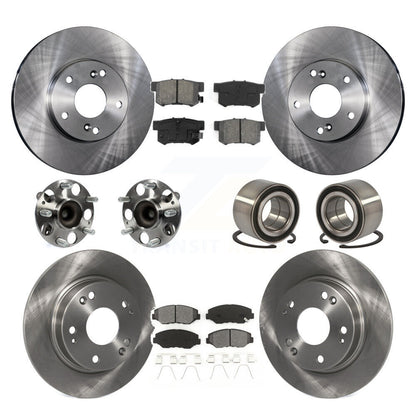 Wheel Hub Bearing Disc Brake Rotor And Pad Front Rear Kit (10Pc) For Honda Civic