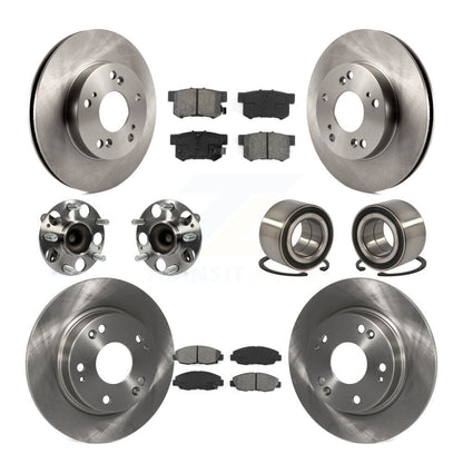 Wheel Hub Bearing Disc Brake Rotor And Pad Front Rear Kit (10Pc) For Honda Civic