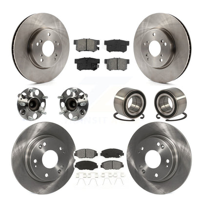 Wheel Hub Bearing Disc Brake Rotor And Pad Front Rear Kit (10Pc) For Honda Civic