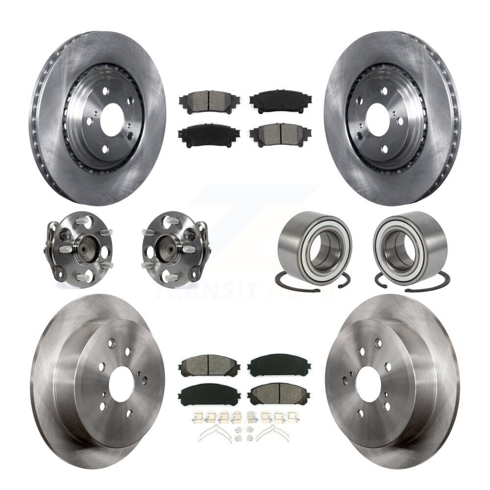 Hub Bearing Brake Rotor & Pads Front Rear Kit (10Pc) For 11-20 Toyota Sienna FWD