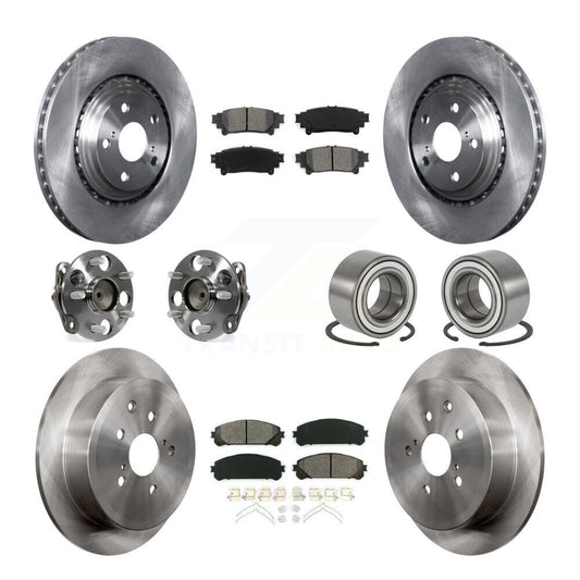 Hub Bearing Brake Rotor & Pads Front Rear Kit (10Pc) For 11-20 Toyota Sienna FWD