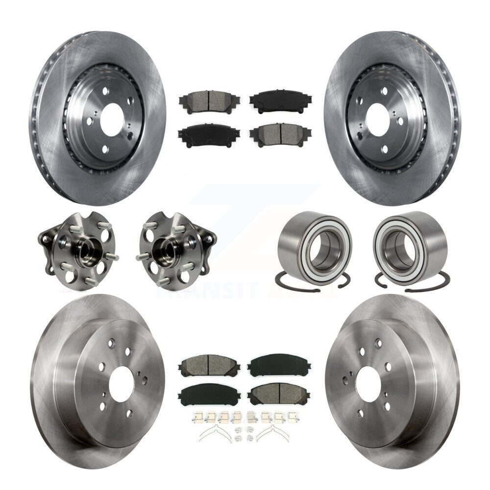 Hub Bearing Brake Rotor & Pads Front Rear Kit (10Pc) For 11-20 Toyota Sienna AWD
