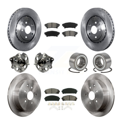 Hub Bearing Brake Rotor & Pads Front Rear Kit (10Pc) For 11-20 Toyota Sienna AWD