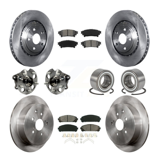 Hub Bearing Brake Rotor & Pads Front Rear Kit (10Pc) For 11-20 Toyota Sienna AWD