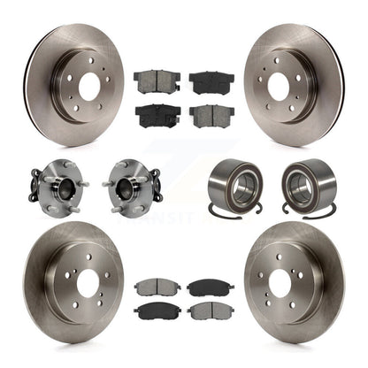 Hub Bearing Brake Rotor & Pad Front Rear Kit (10Pc) For 2008-2013 Suzuki SX4 FWD