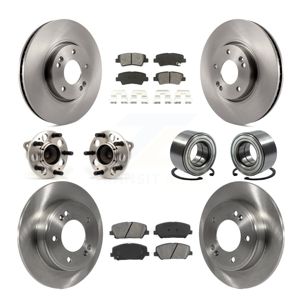Hub Bearing Disc Brake Rotor And Pads Front Rear Kit (10Pc) For Hyundai Veloster