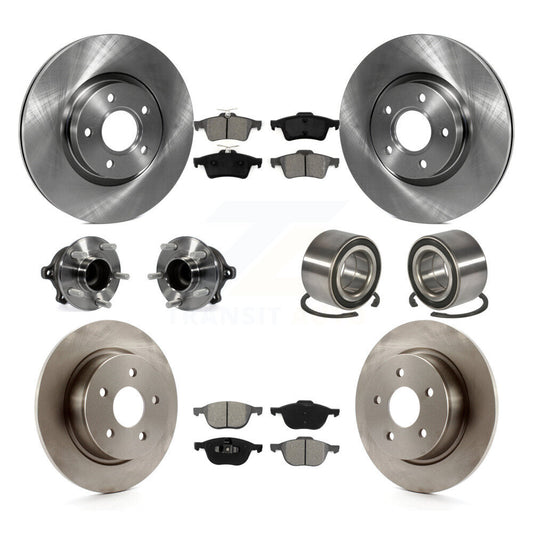Hub Bearing Disc Brake Rotor And Pad Front Rear Kit (10Pc) For Ford Escape C-Max