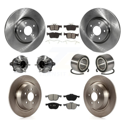 Wheel Hub Bearing Disc Brake Rotor And Pad Front Rear Kit (10Pc) For Ford Escape