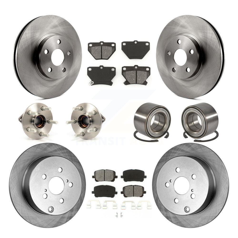 Hub Bearing Brake Rotor Pad Front Rear Kit (10Pc) For Toyota Matrix Pontiac Vibe
