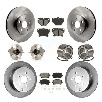 Hub Bearing Brake Rotor Pad Front Rear Kit (10Pc) For Toyota Matrix Pontiac Vibe