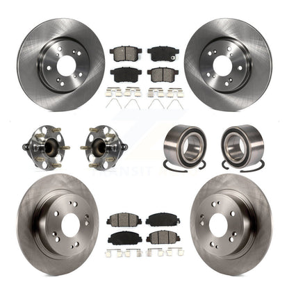 Hub Bearings Disc Brake Rotors And Pads Front Rear Kit (10Pc) For Honda Accord