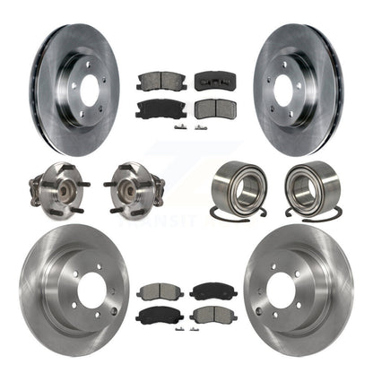 Hub Bearing Brake Rotor & Pads Front Rear Kit (10Pc) For 2012 Mitsubishi RVR FWD