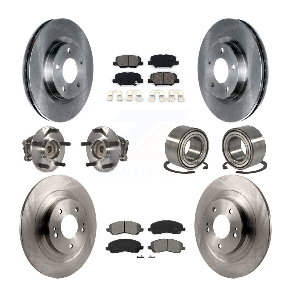 Hub Bearing Brake Rotor & Pad Front Rear Kit (10Pc) For Mitsubishi RVR Outlander