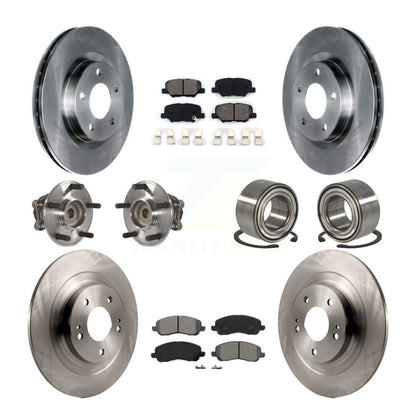 Hub Bearing Brake Rotor & Pad Front Rear Kit (10Pc) For Mitsubishi RVR Outlander