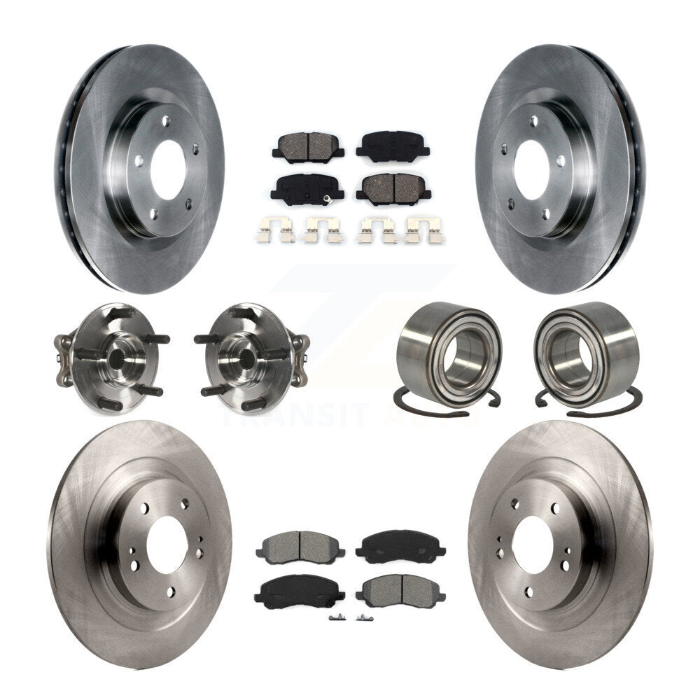 Hub Bearing Brake Rotor & Pad Front Rear Kit (10Pc) For Mitsubishi RVR Outlander