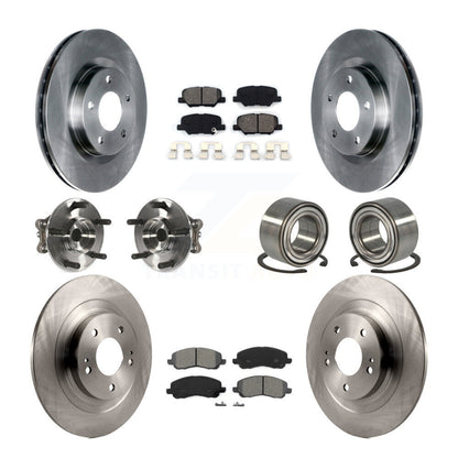 Hub Bearing Brake Rotor & Pad Front Rear Kit (10Pc) For Mitsubishi RVR Outlander