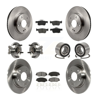 Wheel Hub Bearing Disc Brake Rotor And Pad Front Rear Kit (10Pc) For Honda Civic