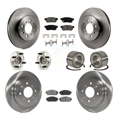 Wheel Hub Bearing Disc Brake Rotor And Pad Front Rear Kit (10Pc) For Honda Civic