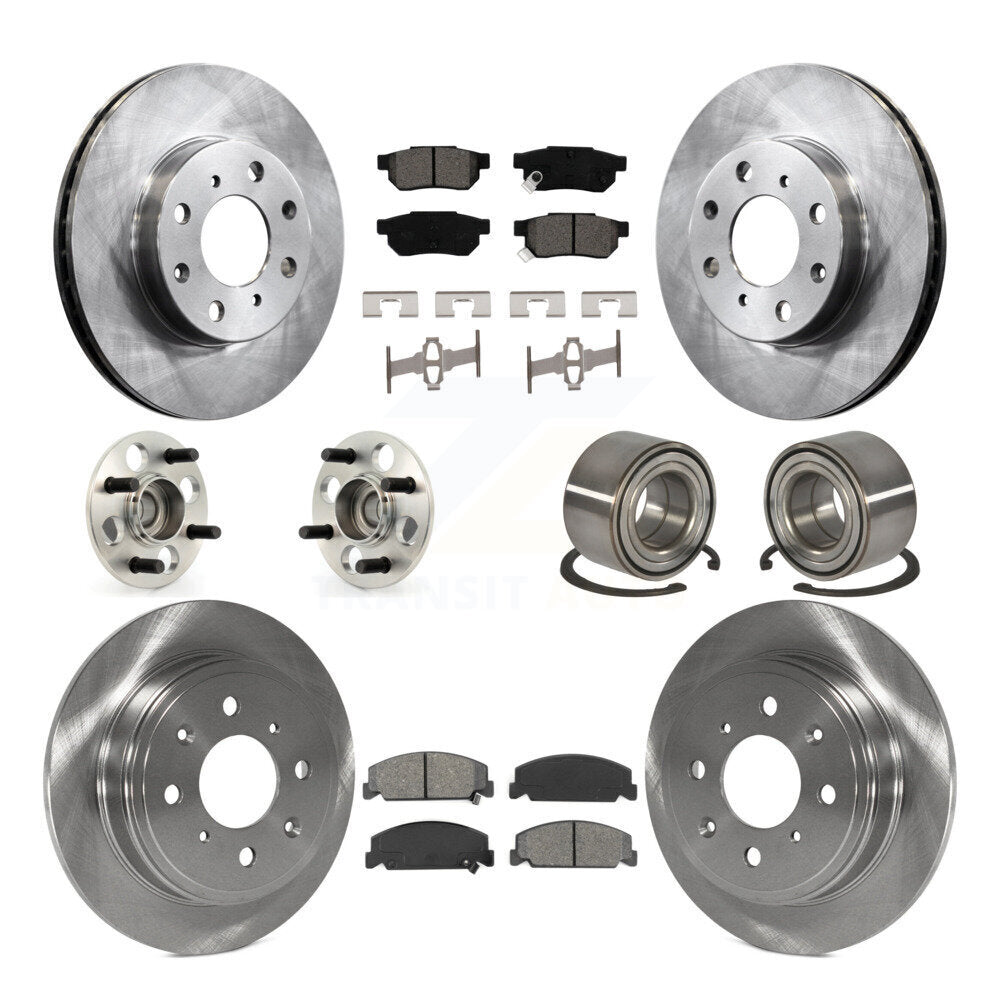 Hub Bearing Disc Brake Rotor & Pad Front Rear Kit (10Pc) For Honda Civic del Sol