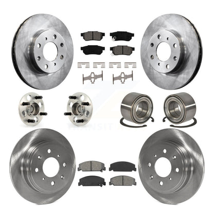 Hub Bearing Disc Brake Rotor & Pad Front Rear Kit (10Pc) For Honda Civic del Sol