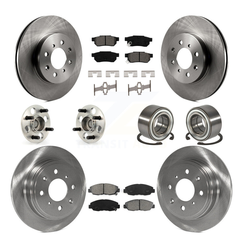 Hub Bearing Brake Rotor Pads Front Rear Kit (10Pc) For Acura EL With 4 Wheel ABS