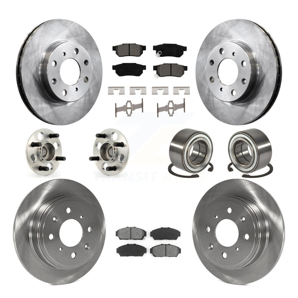 Wheel Hub Bearing Disc Brake Rotor And Pad Front Rear Kit (10Pc) For Honda Civic